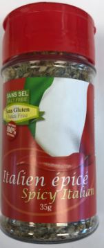 Italien épicé (sans sel, sans gluten)